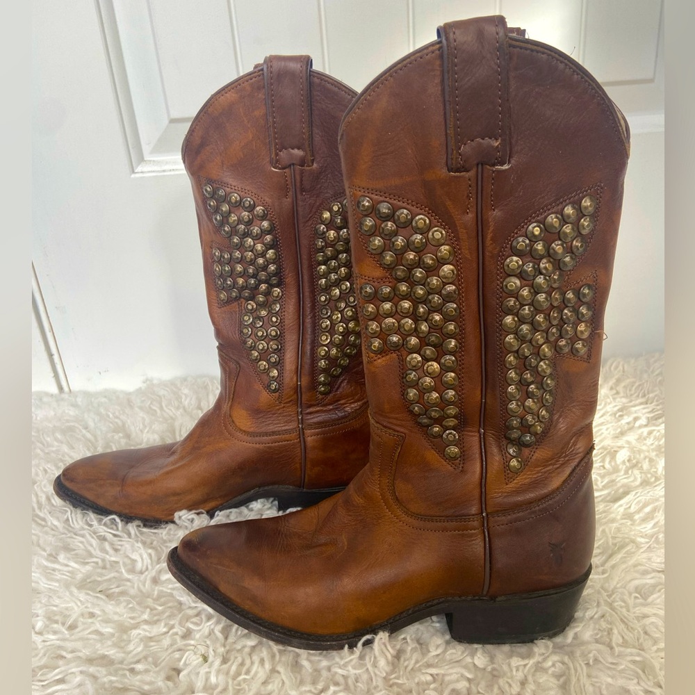 Frye Billy Hammered Stud Cowboy Boot